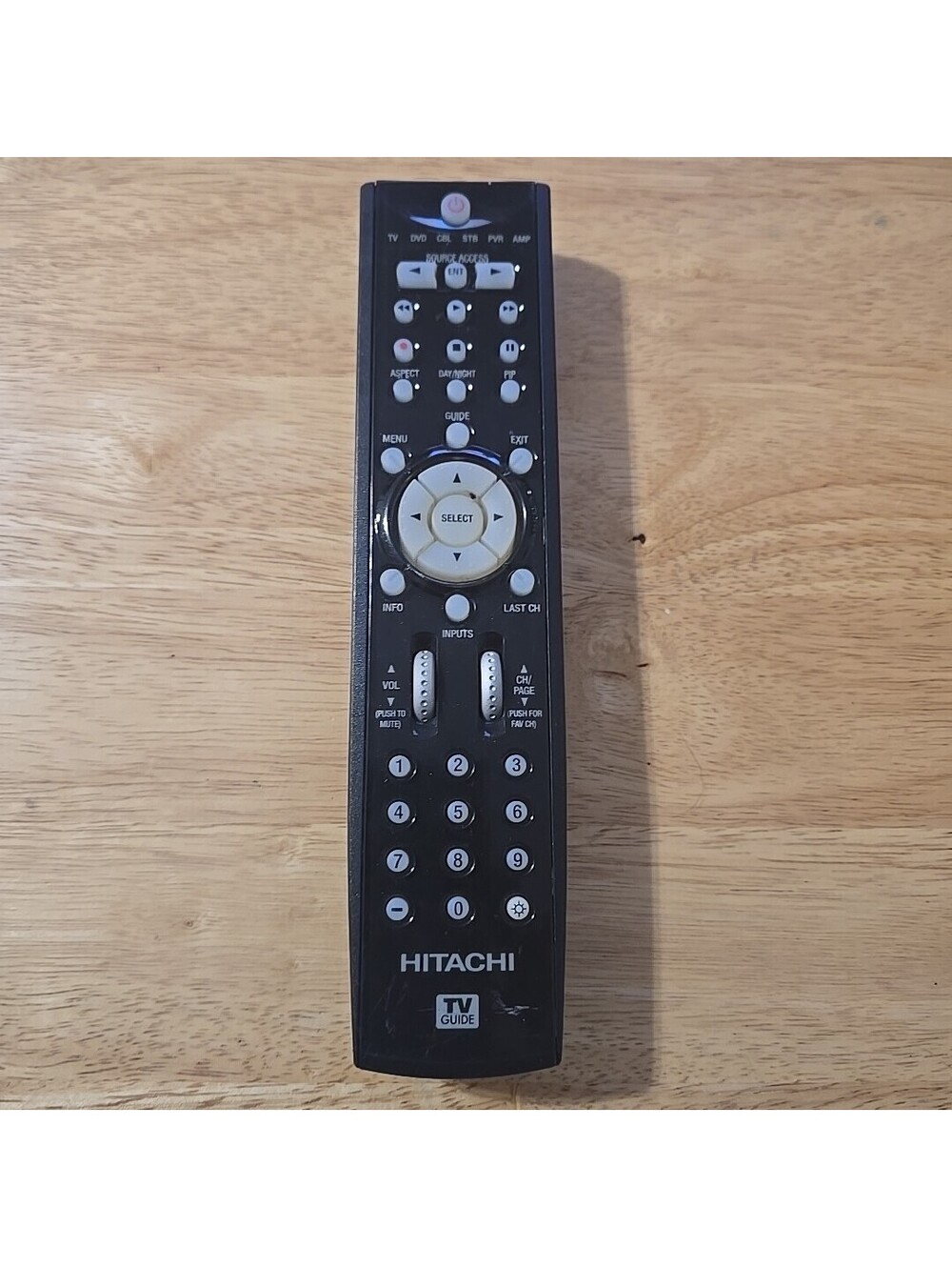 Hitachi TV Guide Remote Control Model CLU-3851WL Black Tested Working
